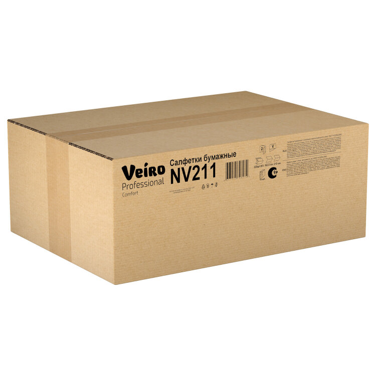 Салфетки VEIRO Professional (Система N4), Comfort, КОМПЛЕКТ 15 шт. х 220 шт., 2-слойные, белые, 21х16,2, V, NV211, 127092