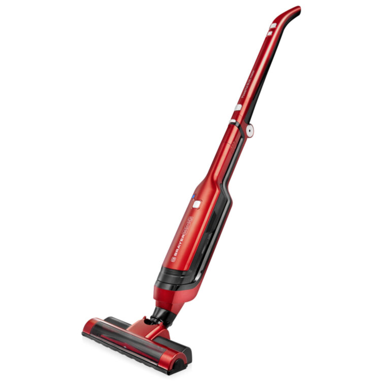 Пылесос вертикальный беспроводной BRAYER BR4264, потребляемая мощность 200 Вт, контейнер 0,5 л, красный, 456614