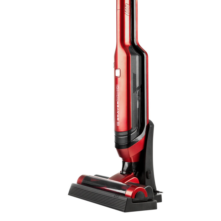 Пылесос вертикальный беспроводной BRAYER BR4264, потребляемая мощность 200 Вт, контейнер 0,5 л, красный, 456614