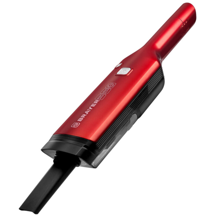 Пылесос вертикальный беспроводной BRAYER BR4264, потребляемая мощность 200 Вт, контейнер 0,5 л, красный, 456614