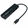 Хаб USB 3.1, 2xUSB, 2xType-C, с дополнительным питанием (Type-C), кабель Type-C 19 см, черный, GEMBIRD UHB-C425, 514212