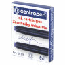 Картриджи чернильные СИНИЕ CENTROPEN, КОМПЛЕКТ 6 шт., 0019/6, 1 0019 0601, 143686