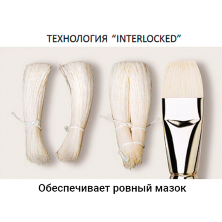 Кисть художественная профессиональная BRAUBERG ART CLASSIC, щетина, плоская, № 12, длинная ручка, 200718, 200718