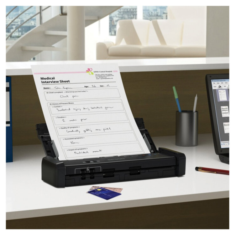 Сканер потоковый портативный EPSON Workforce DS-310 А4, 25 стр./мин, 1200х1200, ДАПД, B11B241401, 354776