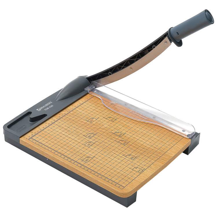 Резак сабельный BRAUBERG KATANA WOOD TSW-420 A4, 20 листов, длина реза 300 мм, деревянное основание, 533366, 533366