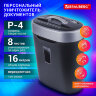 Уничтожитель (шредер) BRAUBERG S8, 4 уровень секретности, фрагменты 4х18 мм, 8 листов, корзина 16 литров, CD, 530962, 530962