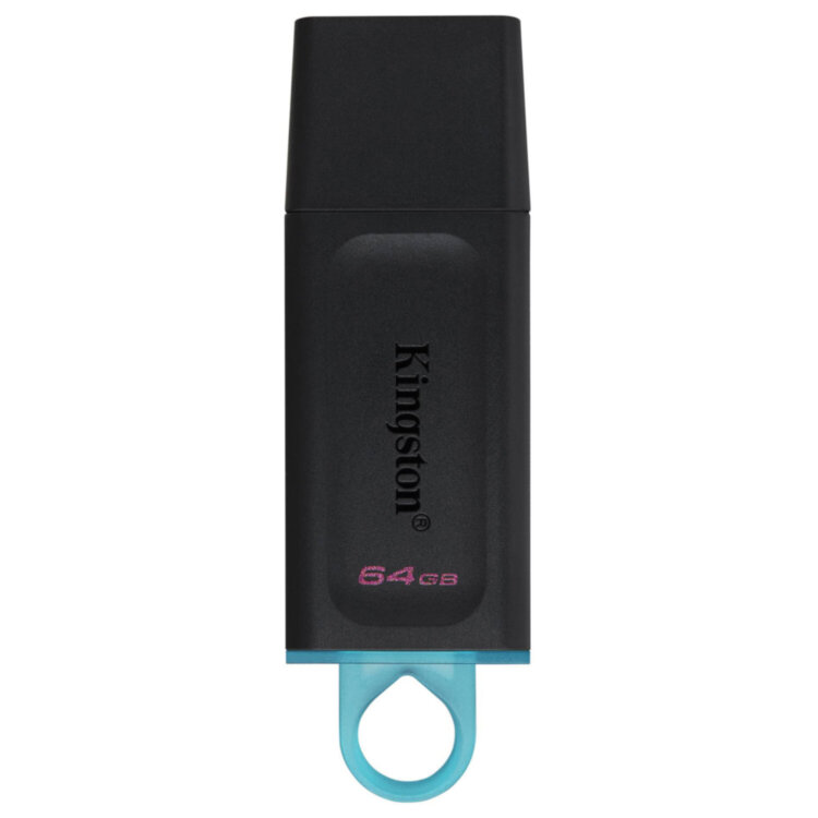 Флеш-диск 64 GB KINGSTON DataTraveler Exodia, разъем USB 3.2, черный/бирюзовый, DTX/64GB, 513638