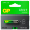 Батарейки КОМПЛЕКТ 8 шт., GP Ultra Plus G-Tech, AAA (LR03), алкалиновые, мизинчиковые, 24AUPA21-2CRB8, 457750