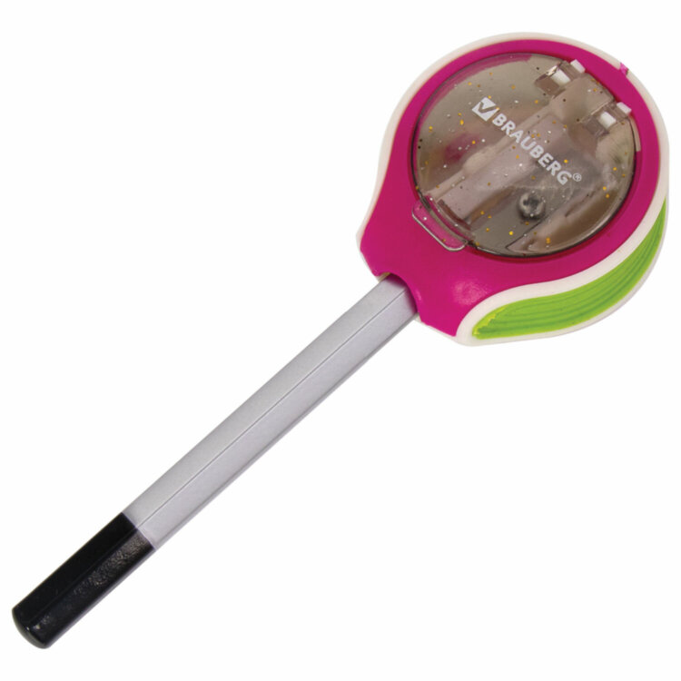 Точилка BRAUBERG "Mix Soft", пластиковая, с контейнером, корпус ассорти, 229585, 12 штук, 229585