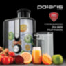Соковыжималка POLARIS PEA 0829 Fruit Fusion, 800 Вт, стакан 0,35 л, емкость жмыха 1 л, пластик, сталь/черный, 15935, 456738