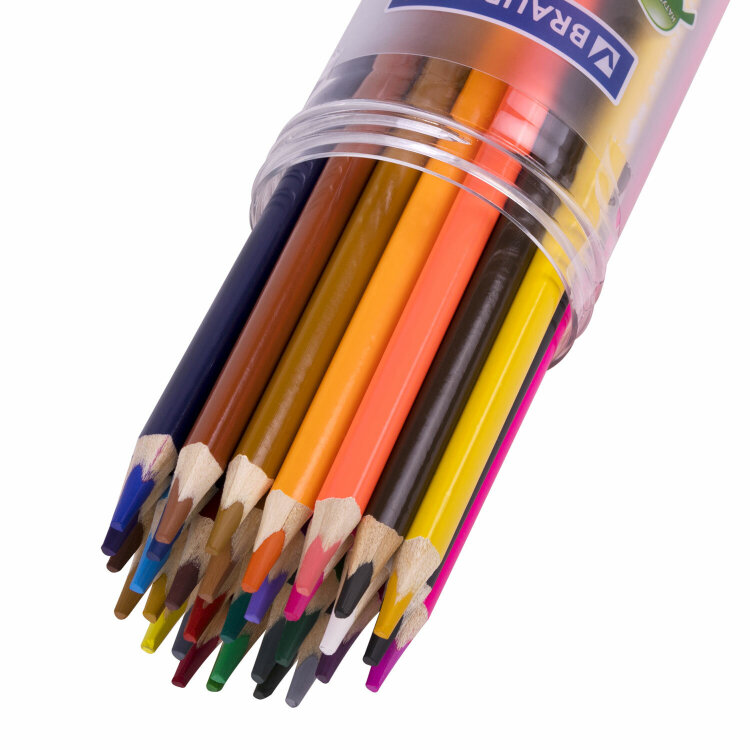 Карандаши цветные акварельные BRAUBERG PREMIUM AQUARELLE 36 цветов в тубе, трехгранные, утолщенный грифель 4 мм, натуральное дерево,181933, 181933