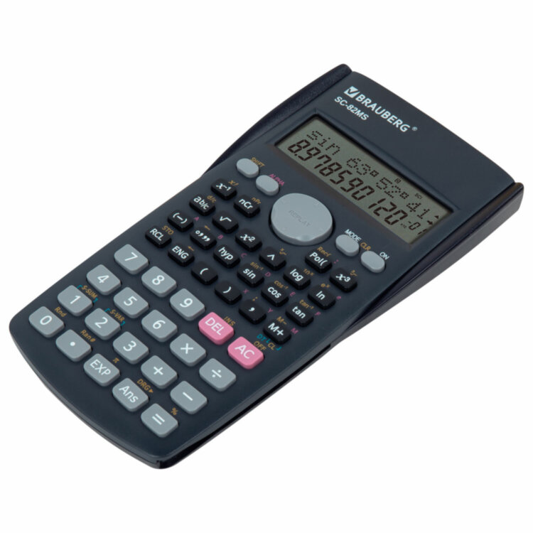 Калькулятор инженерный BRAUBERG SC-82MS (158х85 мм), 240 функций, 10+2 разрядов, темно-синий, 271721, 271721