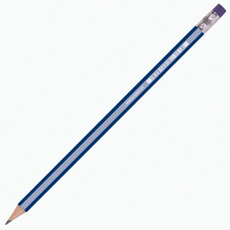 Карандаш чернографитный BRAUBERG "GX-100", 1 шт., HB, с ластиком, корпус синий, 181720, 72 штук, 181720