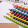 Карандаши цветные акварельные BRAUBERG PREMIUM AQUARELLE, 12 цветов, трехгранные, утолщенный грифель 4 мм, натуральное дерево, 181671, 181671