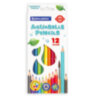 Карандаши цветные акварельные BRAUBERG PREMIUM AQUARELLE, 12 цветов, трехгранные, утолщенный грифель 4 мм, натуральное дерево, 181671, 181671