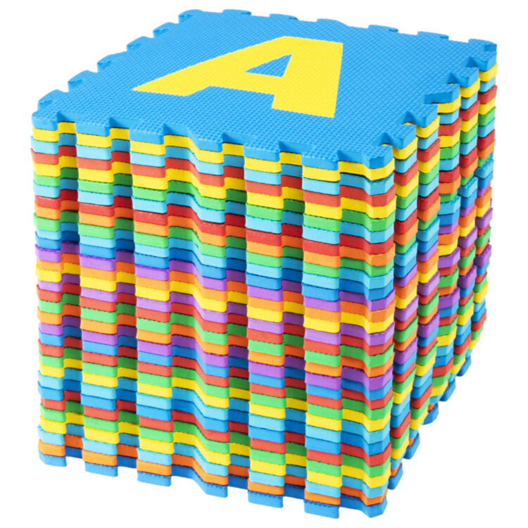 Коврик-пазл 2,4х1,2 м, мягкий, "Алфавит", 32 элемента, 30х30 см, толщина 1 см, ЮНЛАНДИЯ, 664657, 664657