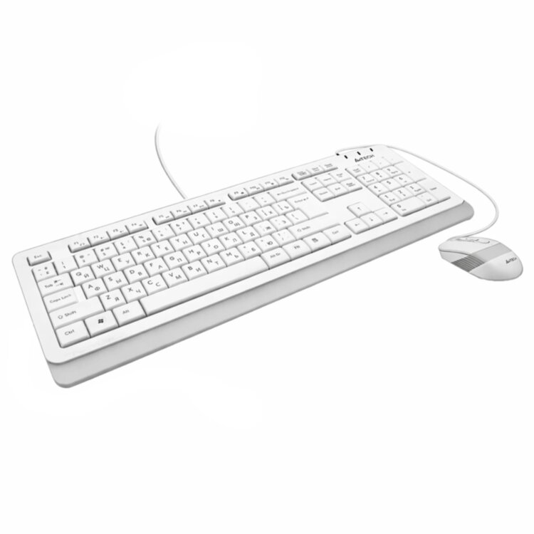 Набор проводной A4TECH Fstyler FG1010, USB, клавиатура 104 клавиши, мышь 3 кнопки + 1 кнопка-колесо, белая, 1147556, 514287