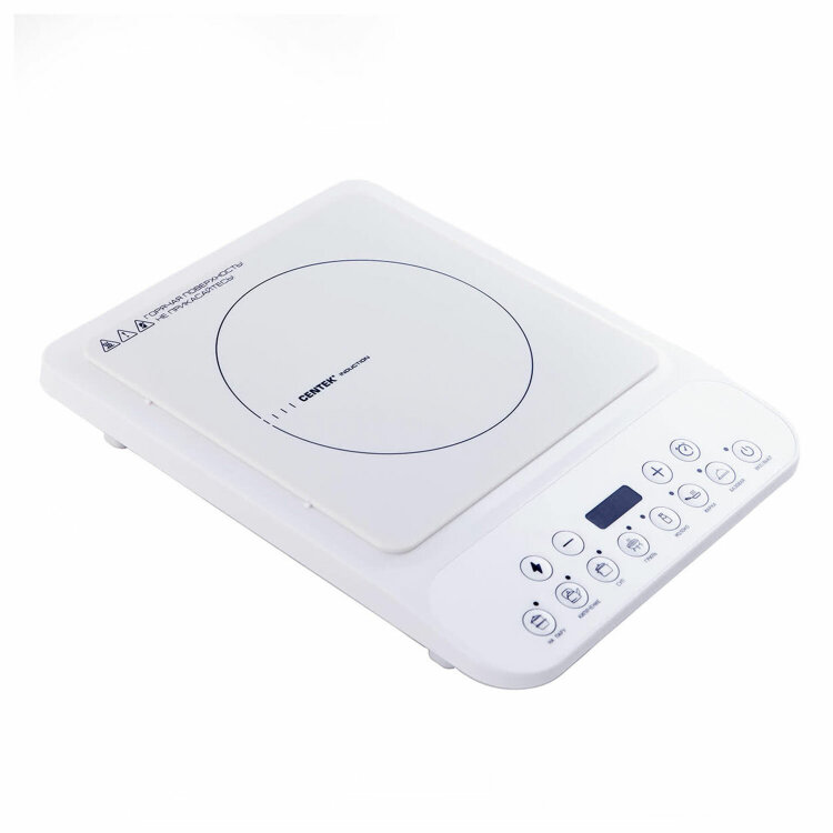 Настольная индукционная плита CENTEK CT-1517, 2000 Вт, 7 программ, электронное управление, белая, CT-1517 White, 457587