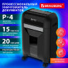 Уничтожитель (шредер) BRAUBERG PROFESSIONAL CM-1520x, "Heavy Duty", 4 уровень секретности, 4х28 мм, 15 листов, корзина 20 литров, 533130, 533130