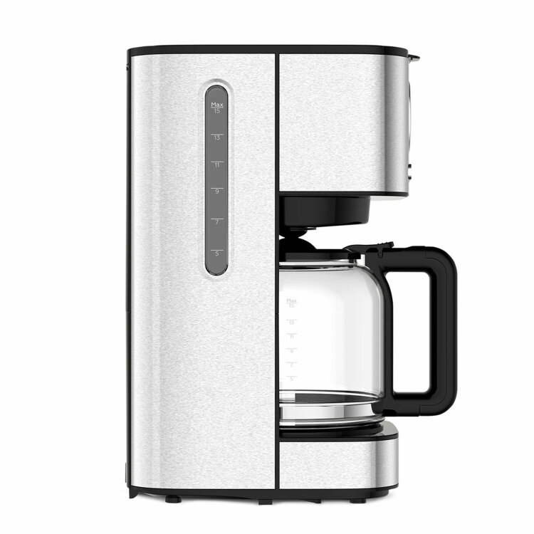 Кофеварка капельная BQ (БИ-КЬЮ) CM1007, 900 Вт, объем 1,5 л, поддержание температуры, серебристая, 86198274, 457489