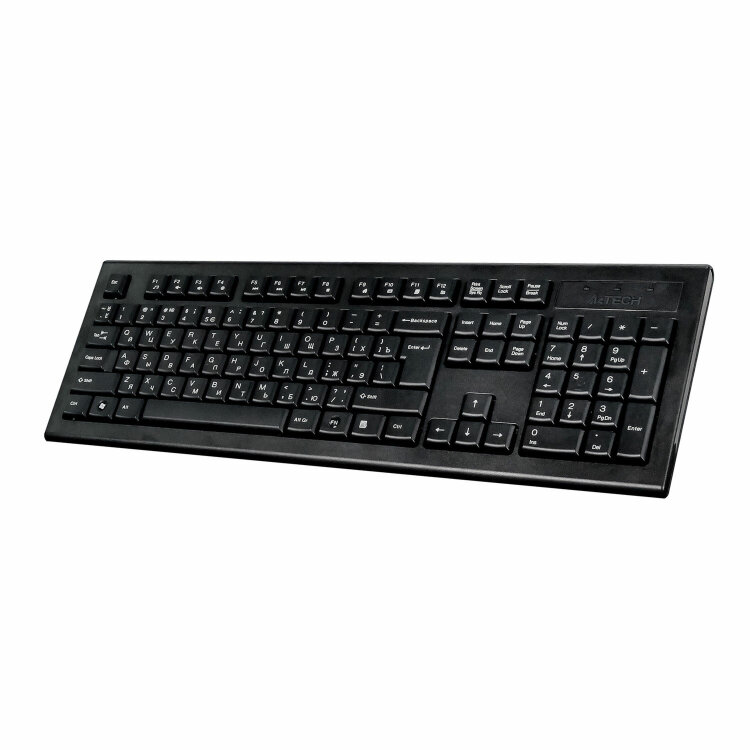 Набор беспроводной A4TECH 7100N, USB, 104 клавиши, 2 кнопки + 1 кнопка-колесо, черная, 613833, 513931