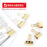 Зажимы для бумаг BRAUBERG EXTRA, КОМПЛЕКТ 12 шт., 32 мм, на 140 л., золотистые, европодвес, 229587, 229587