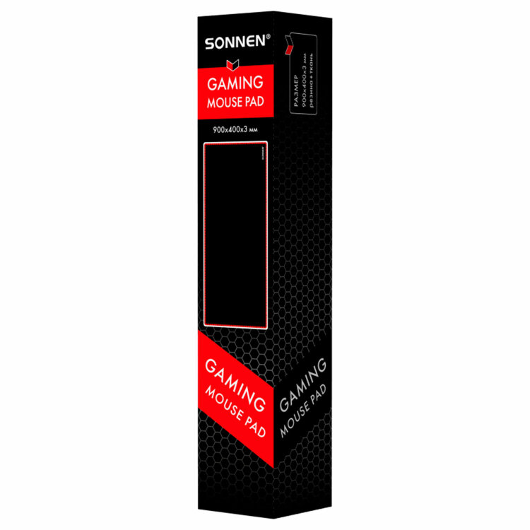 Коврик для мыши и клавиатуры большой SONNEN "BLACK TITAN XXL" 900х400х3 мм, черный, 513959, 513959