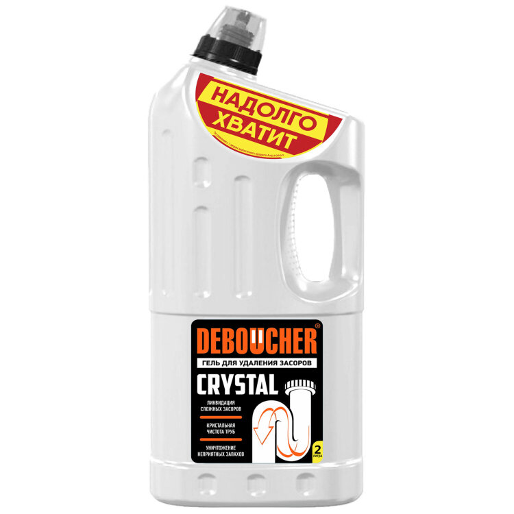 Гель для прочистки канализационных труб 2 л, DEBOUCHER "Crystal", 207009, 608882