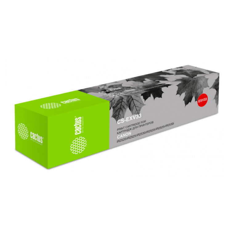 Тонер CACTUS (CS-EXV33) для CANON iR-2520/2525/2525i/2530/2530i, черный, 700 г, ресурс 14600 стр., 320795