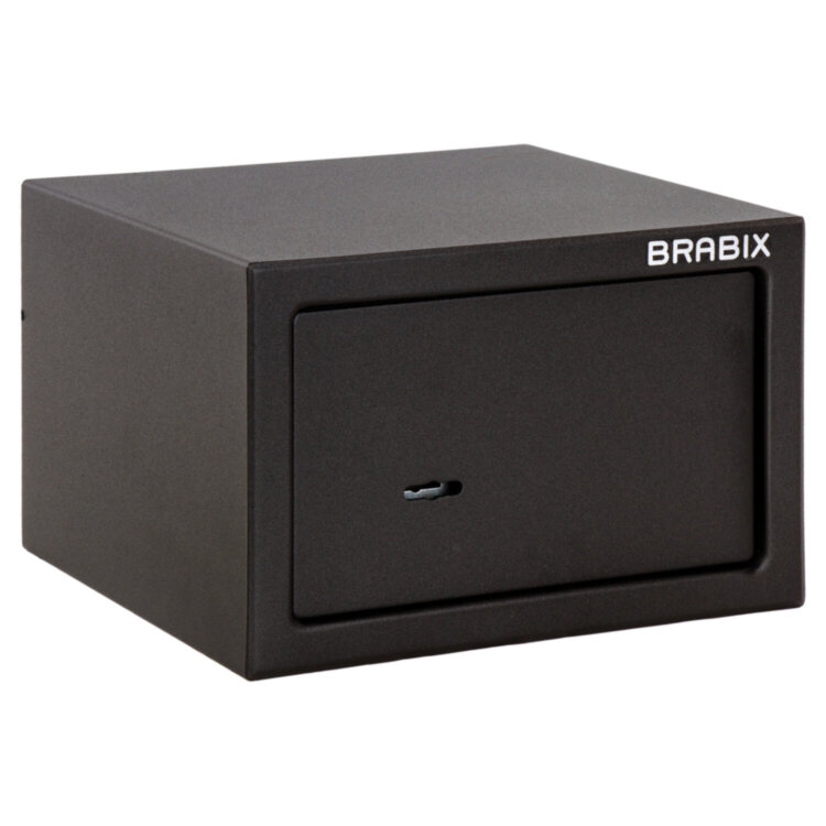 Сейф мебельный BRABIX "SF-170KL", 170х260х230 мм, ключевой замок, черный, 291142, S103BR210514, 291142