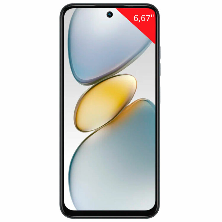 Смартфон TECNO SPARK GO1, 2 SIM, 6,67", 4.5G, 13/8 Мп, 4/128 ГБ, черный, пластик, TCN-KL4.4.128.BK, 263202