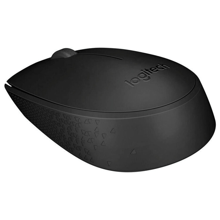Мышь беспроводная LOGITECH B170, 2 кнопки + 1 колесо-кнопка, оптическая, черная, 910-004798, 512596