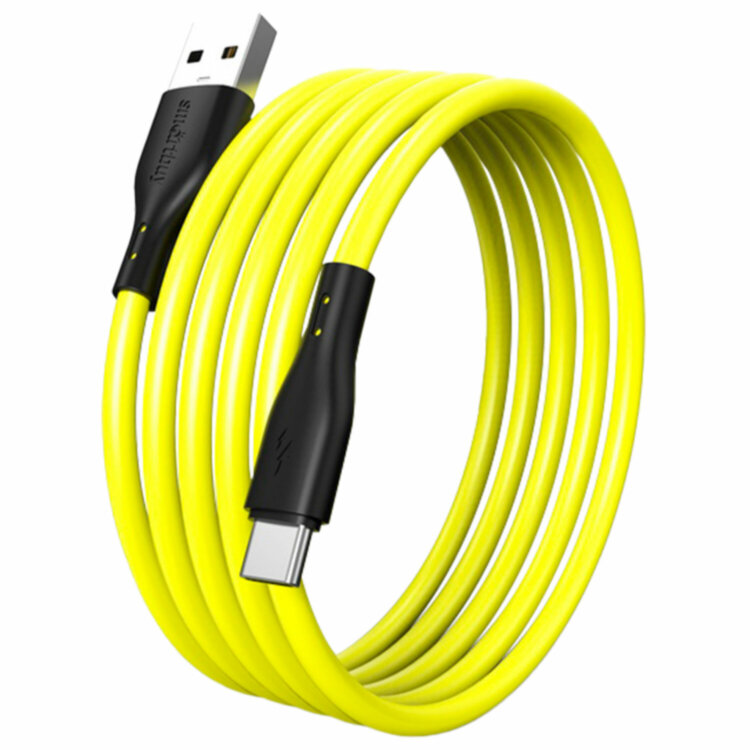 Кабель S21 USB -Type C, 1 м, 3 А, SMARTBUY, для зарядки и передачи данных, желтый 934, iK-3112-S21by, 514170
