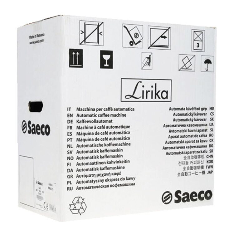 Кофемашина SAECO LIRIKA One Touch Cappuccino, 1850 Вт, объем 2,5 л, емкость для зерен 500 г, автокапучинатор, серебристая, 10004768, 454186