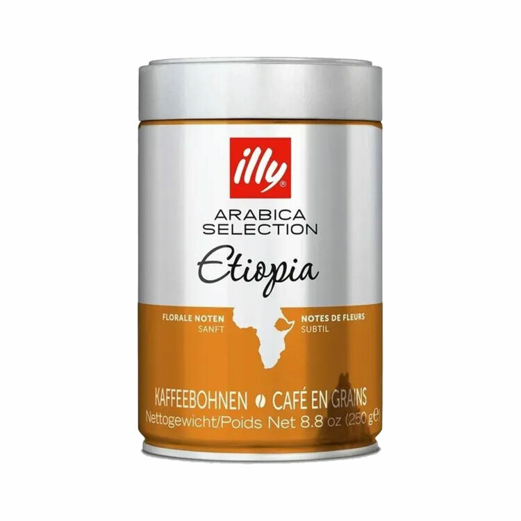 Кофе в зернах ILLY "Etiopia" ИТАЛИЯ, 250 г, в жестяной банке, арабика 100%, ИТАЛИЯ, 7004, 622815