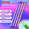 Карандаш чернографитный BRAUBERG "PASTEL", 1 шт., HB, трехгранный, с ластиком, 181995, 144 штук, 181995