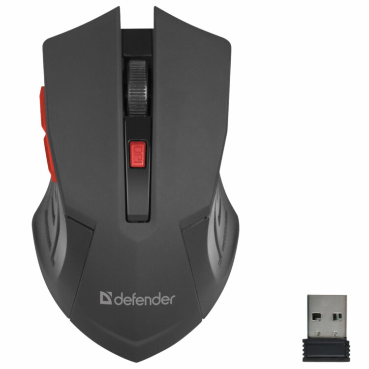 Мышь беспроводная DEFENDER Accura MM-275, USB, 5 кнопок + 1 колесо-кнопка, оптическая, черная, 52276, 513323