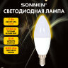 Лампа светодиодная SONNEN EXTRA, 7 (60) Вт, Е14, свеча, теплый белый, 30000 ч, LED C37-7W-2700-Е14, 457902, 457902