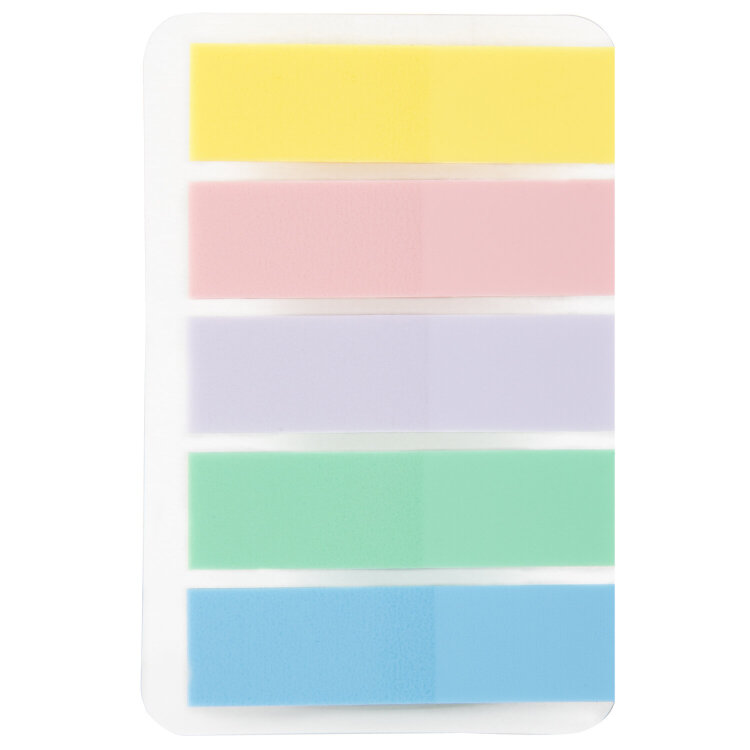 Закладки клейкие пастельные BRAUBERG PASTEL, НАБОР 300 штук (15 цветов х 20 листов), 45х12 мм, 116682, 116682