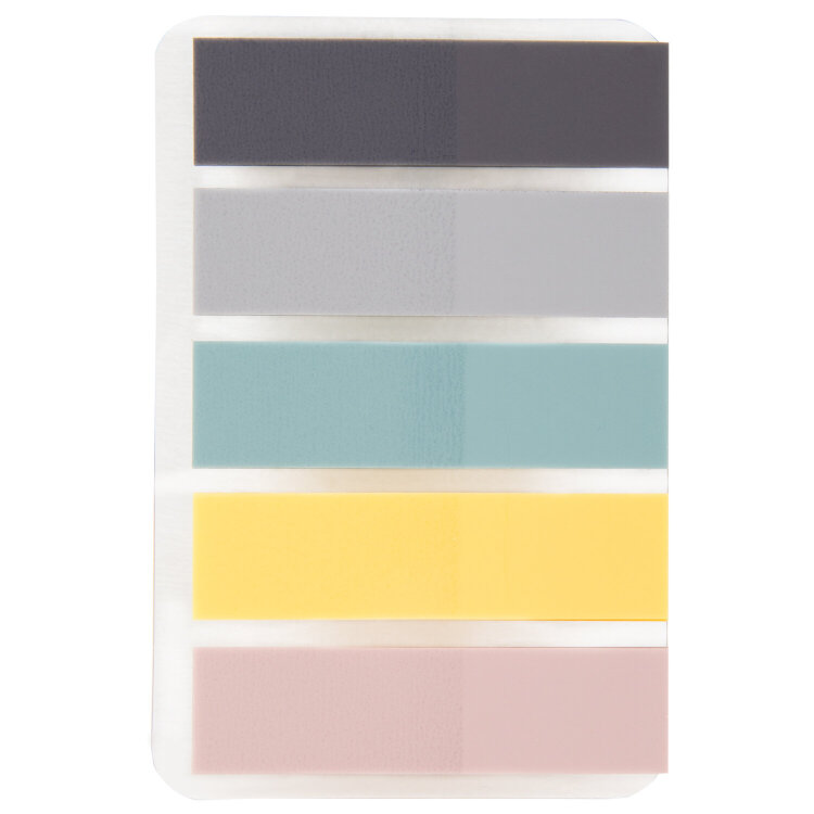 Закладки клейкие пастельные BRAUBERG PASTEL, НАБОР 300 штук (15 цветов х 20 листов), 45х12 мм, 116682, 116682