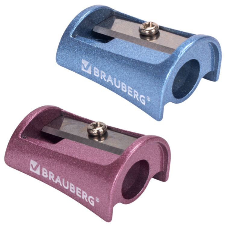 Точилка BRAUBERG "Arc", цинковая, корпус ассорти, 228455, 32 шт., 228455