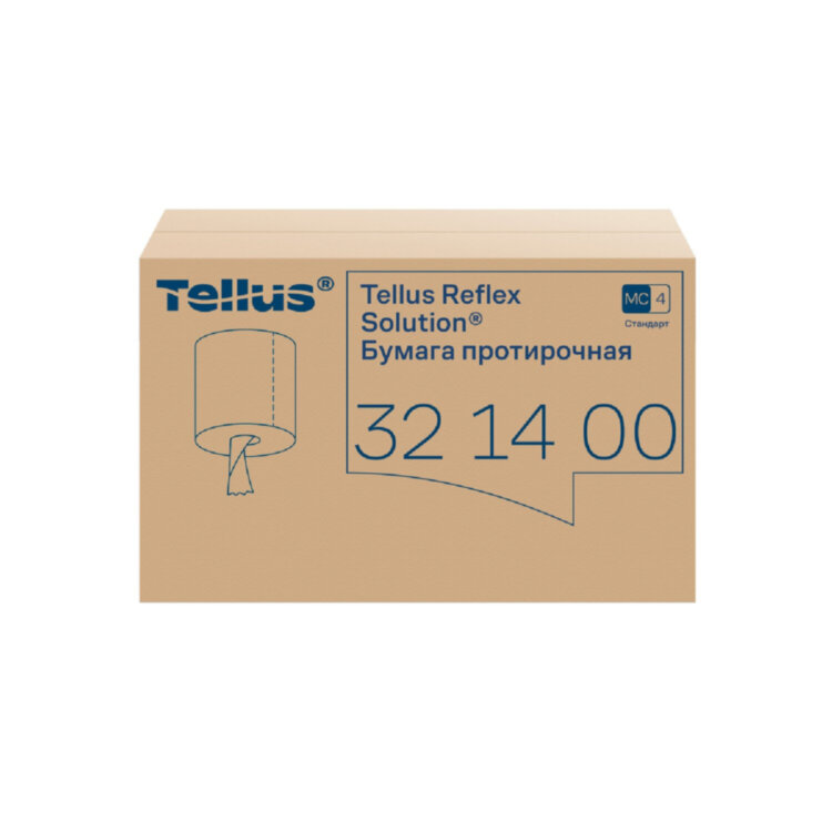 Бумага протирочная с центральной вытяжкой 270 метров, Tellus/TORK Reflex (M4) 1-слойная, КОМПЛЕКТ 6 рулонов, 321400, 609457