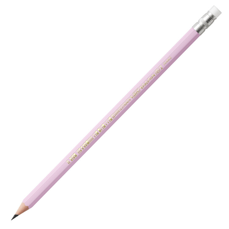 Карандаш чернографитный BIC, 1 шт., "Evolution Pastel", HB, с ластиком, корпус ассорти, 518306, 36 штук, 182214