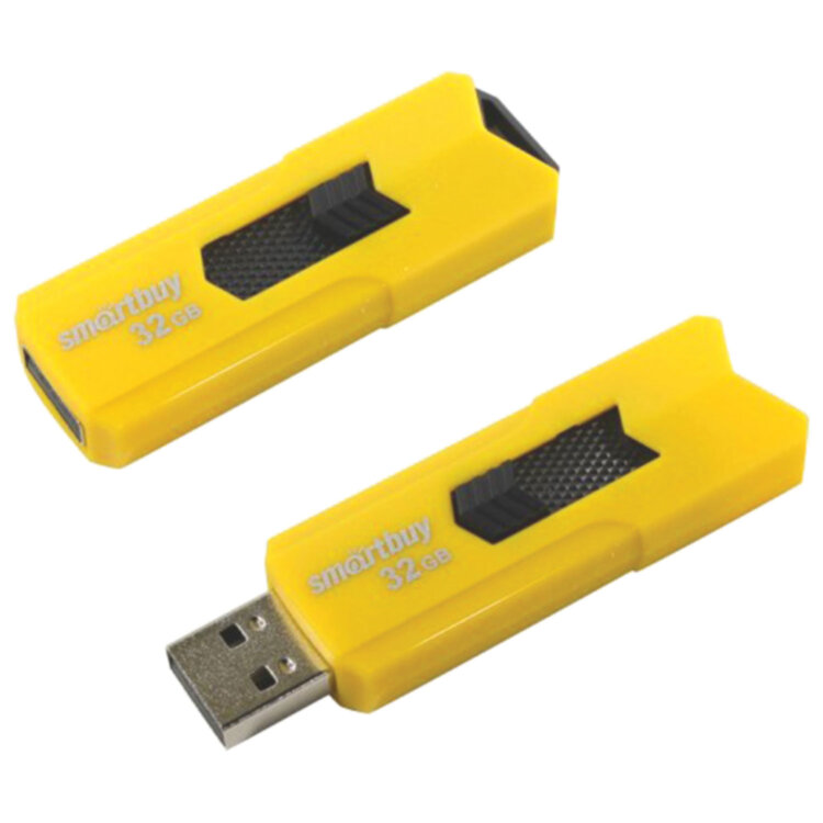 Флеш-диск 32 GB SMARTBUY Stream USB 2.0, желтый, SB32GBST-Y, 513074