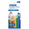 Карандаши цветные стираемые с ластиком BRAUBERG ERASABLE, 12 цветов, шестигранные, грифель 3 мм, натуральное дерево, 181932, 181932