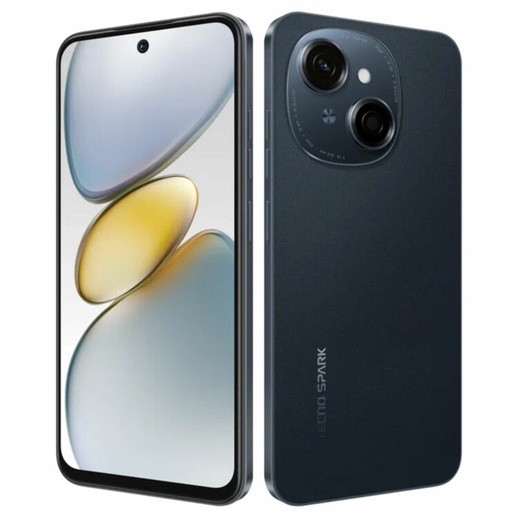 Смартфон TECNO SPARK GO1, 2 SIM, 6,67", 4.5G, 13/8 Мп, 4/64 ГБ, черный, пластик, TCN-KL4.4.64.BK, 263201