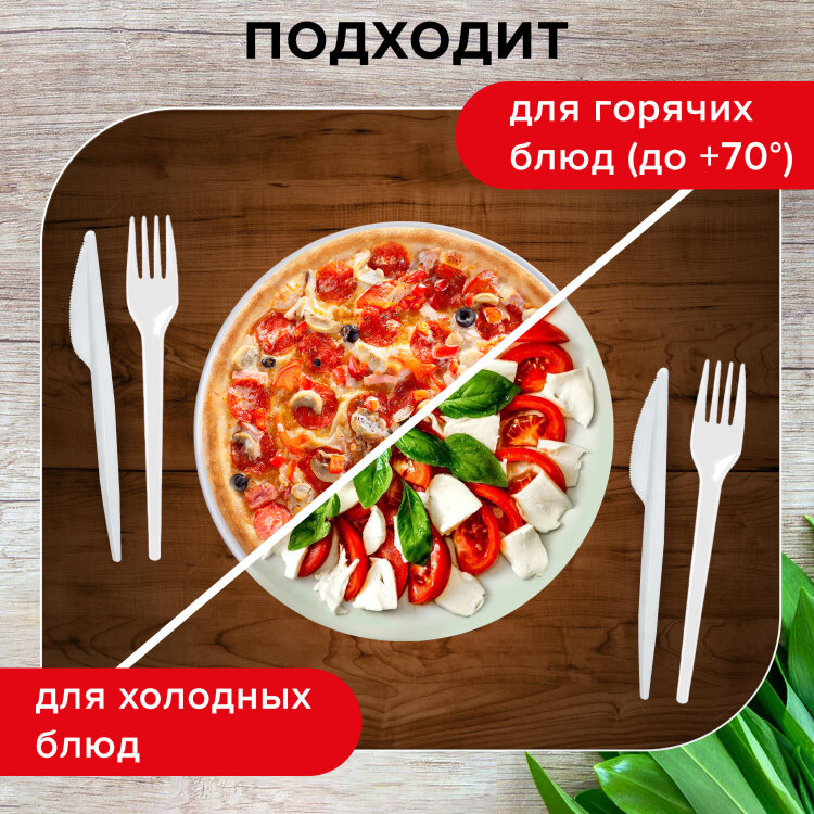 Нож одноразовый пластиковый 165 мм, белый, КОМПЛЕКТ 100 шт., СТАНДАРТ, LAIMA, 603080, 603080
