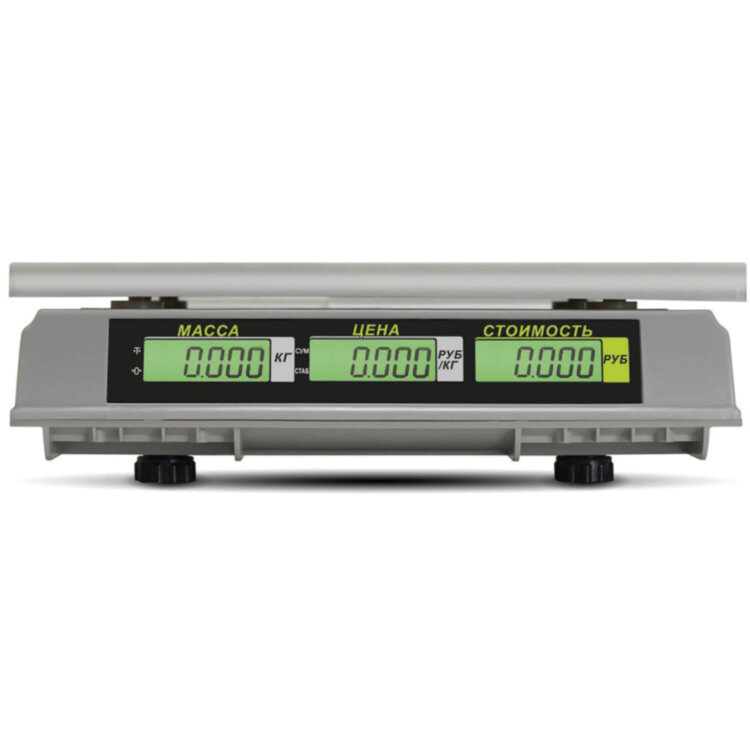 Весы торговые MERTECH M-ER 326AC-32.5 LCD (0,1-32 кг), дискретность 10 г, платформа 325x230 мм, без стойки, 3041, 290777