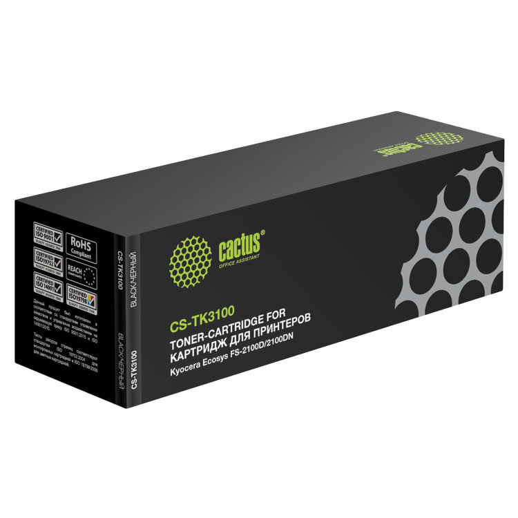 Тонер-картридж CACTUS (CS-TK3100) для KYOCERA FS-2100D/DN/M3040DN/M3540DN, ресурс 12500 стр., 320785