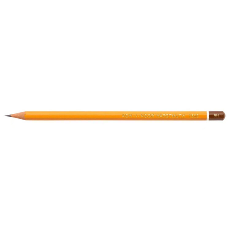 Карандаш чернографитный KOH-I-NOOR 1500, 1 шт., 8H, корпус желтый, заточенный, 150008H01170, 180487